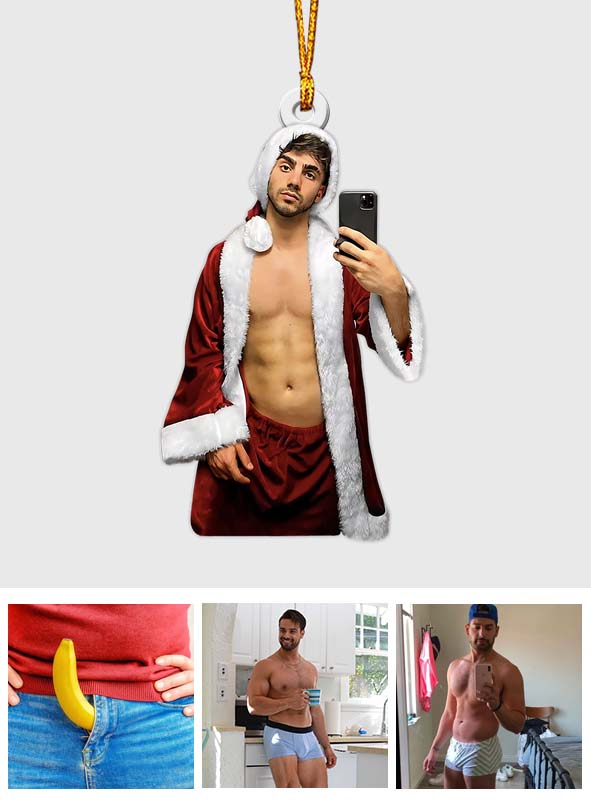 Photo Ornament Gift For Girlfriend - Personalized Couple Custom Shaped Ornament