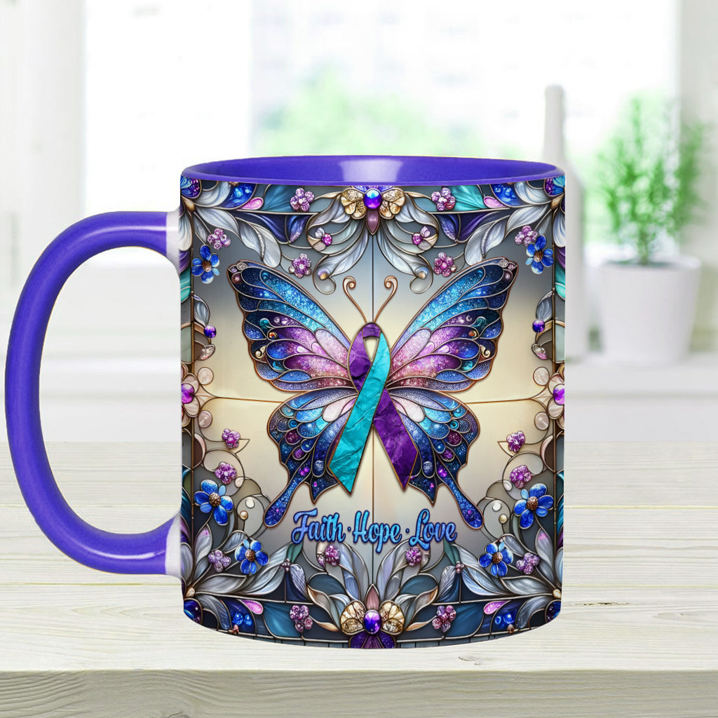 Faith Hope Love - Personalized Suicide Prevention Accent Mug