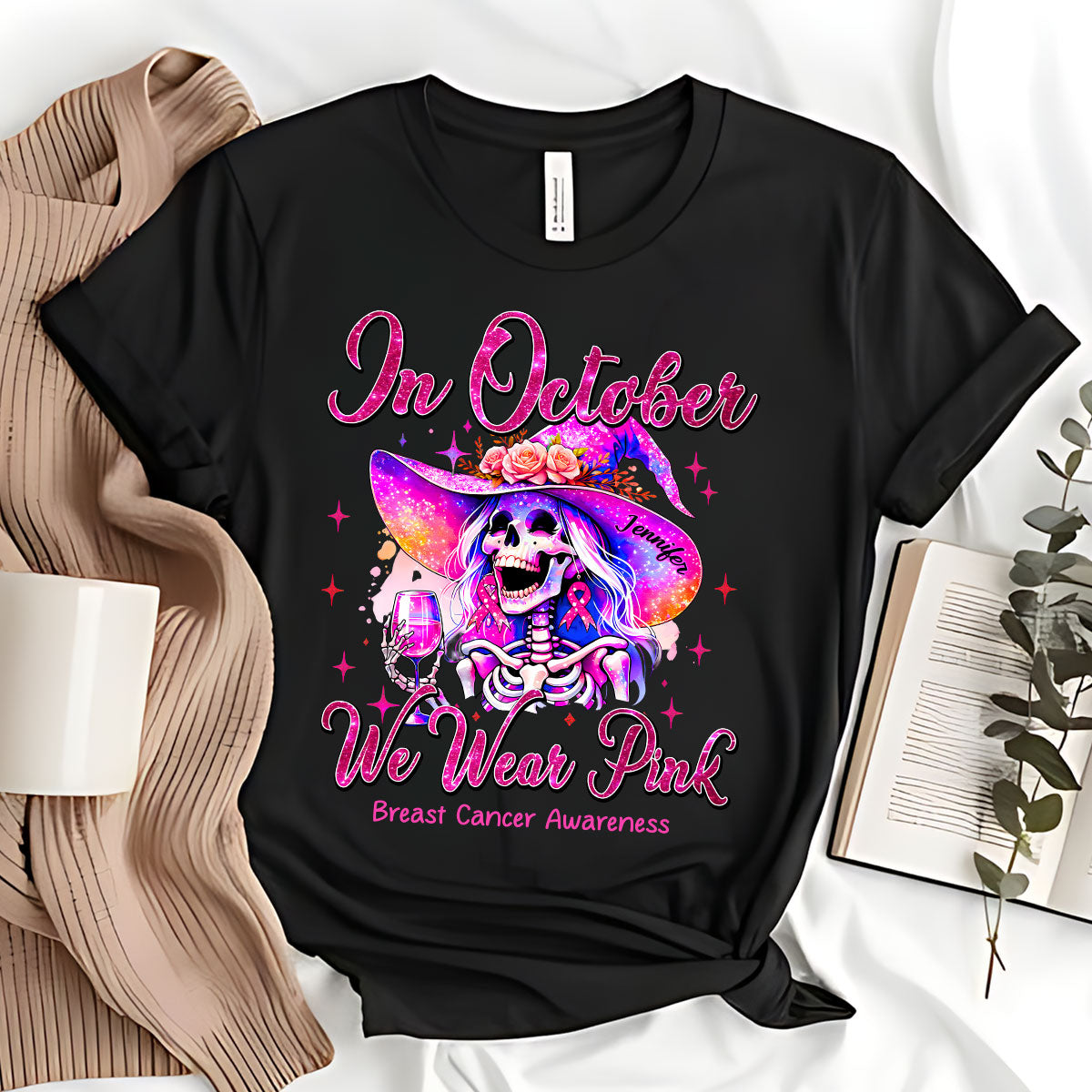 In October We Wear Pink - Personalized Breast Cancer Awareness T-shirt And Hoodie