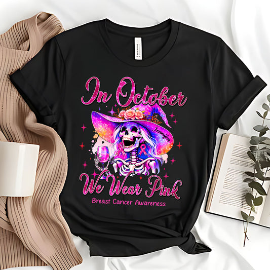 En octobre, on porte du rose - T-shirt et sweat à capuche personnalisés pour la sensibilisation au cancer du sein
