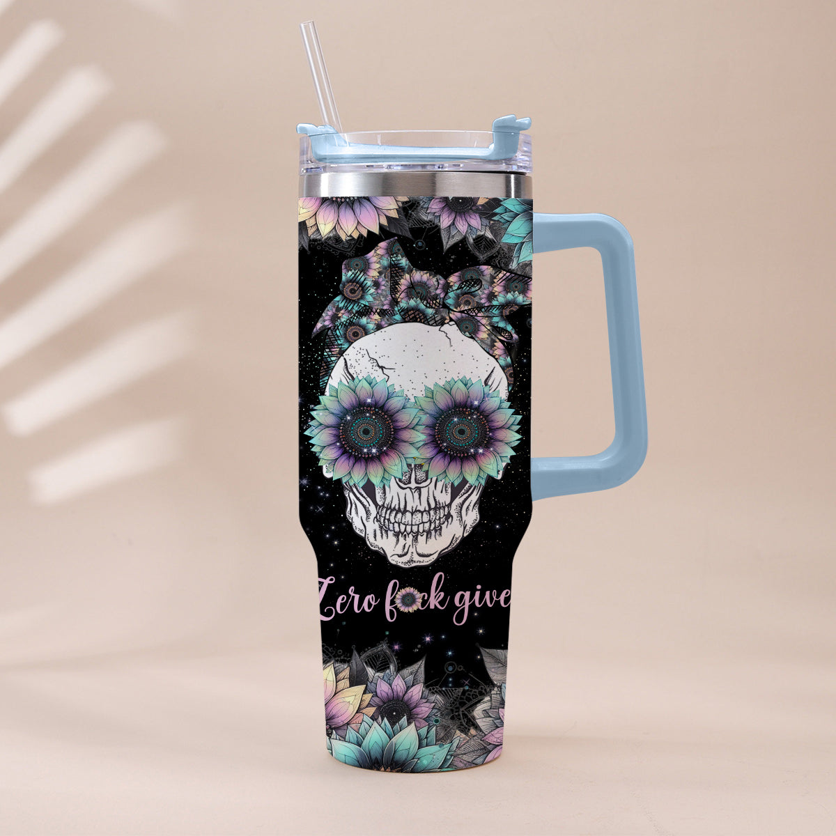 You Are My Sunshine - Personalized Skull Tumbler With Handle