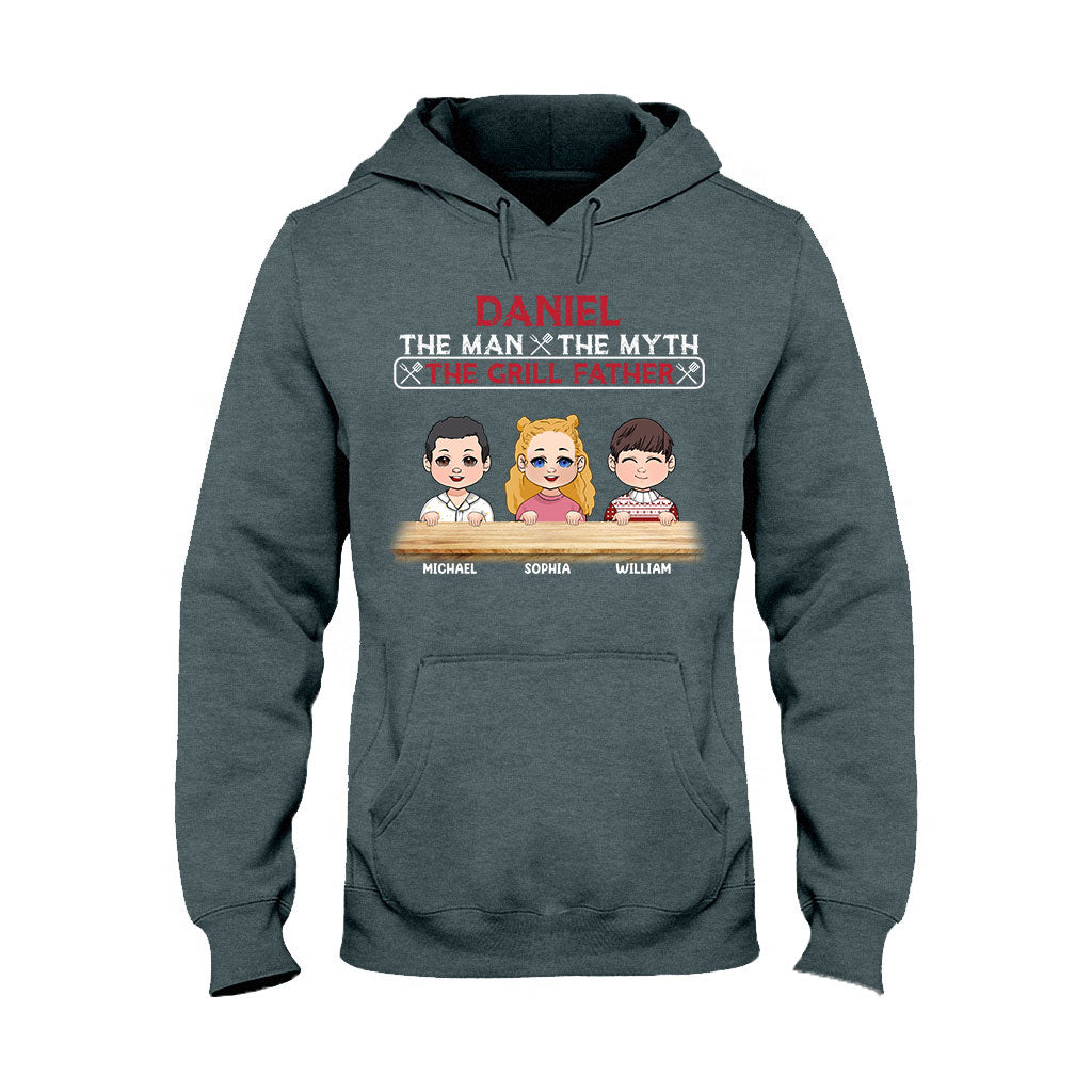 The Man The Myth The Grill Father - Personalized Father T-shirt And Hoodie