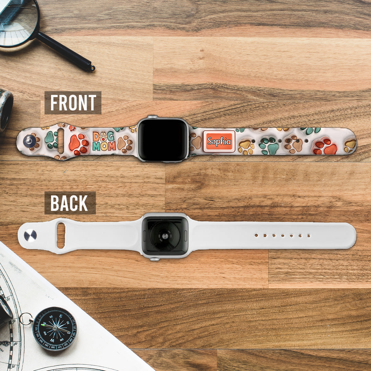 Meilleure maman de chien et meilleur papa de chat au monde - Bracelet Apple Watch personnalisé pour chien