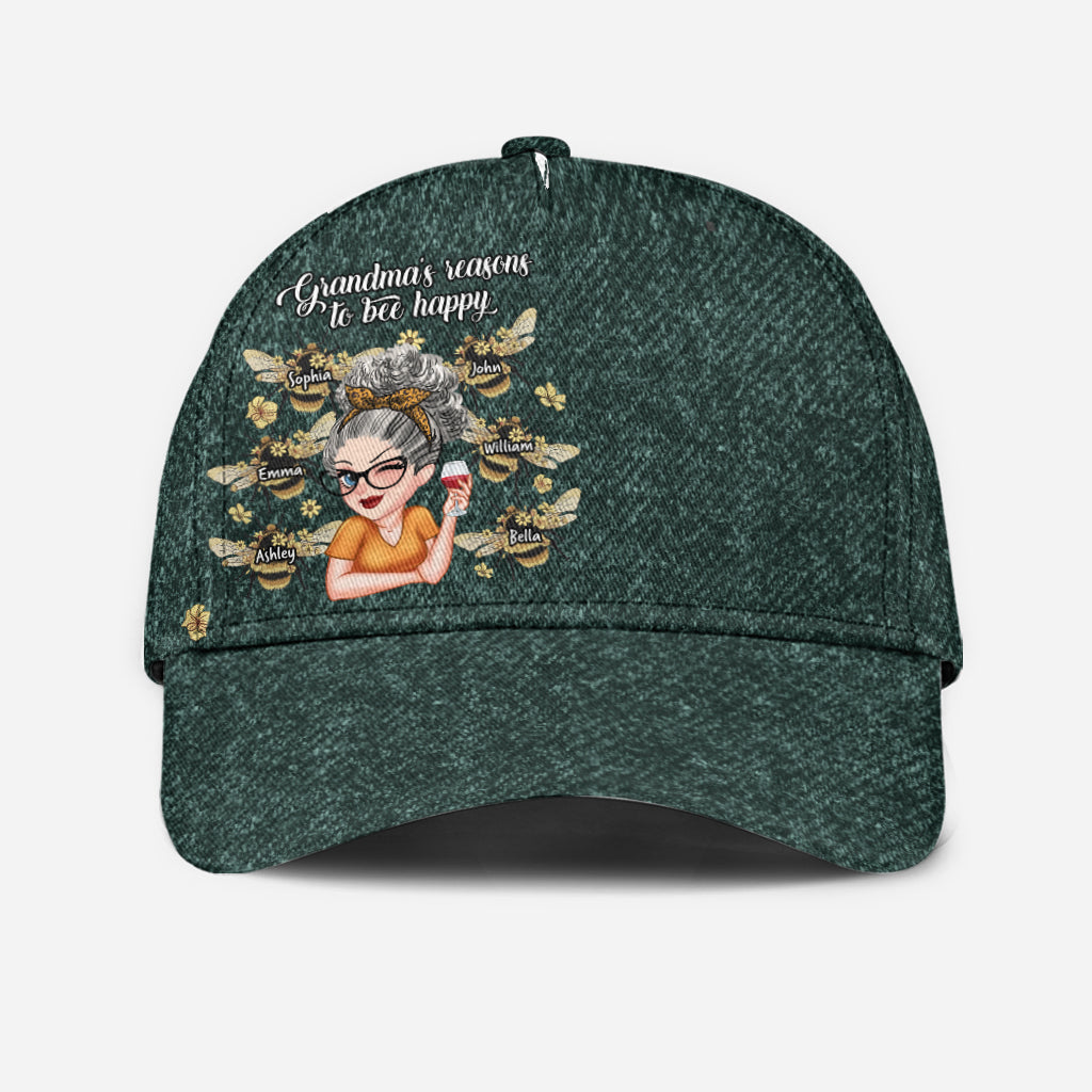 Grandma's Reasons To Be Happy - Personalized Grandma Classic Cap