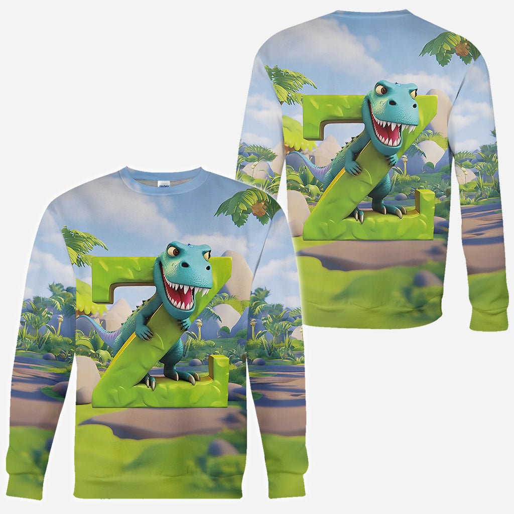 Dinosaurier-Alphabet - Personalisiertes Kinder-T-Shirt