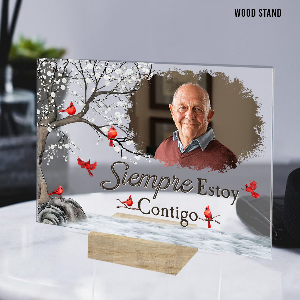 Siempre Estoy Contigo - Personalized Memorial Transparent Acrylic Plaque