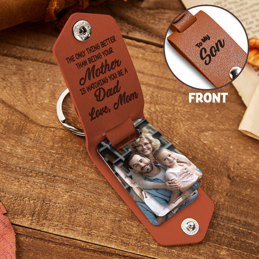 To My Son - Personalized Son Photo Album Keychain