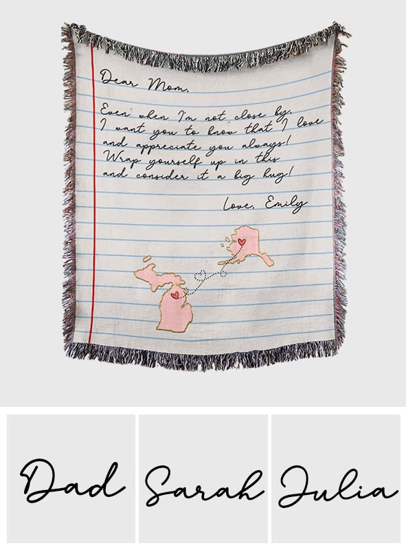 Dear Mom Letter - Personalized Mother Woven Blanket