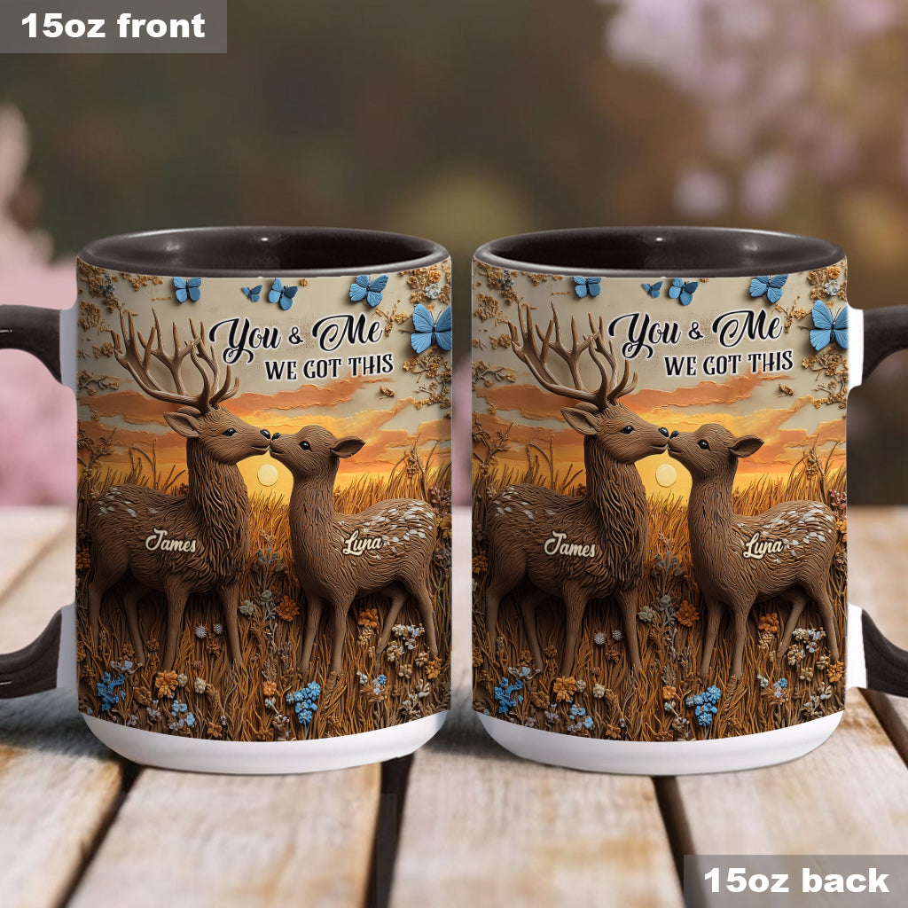 You & Me we got this - Personalized Couple Accent Mug