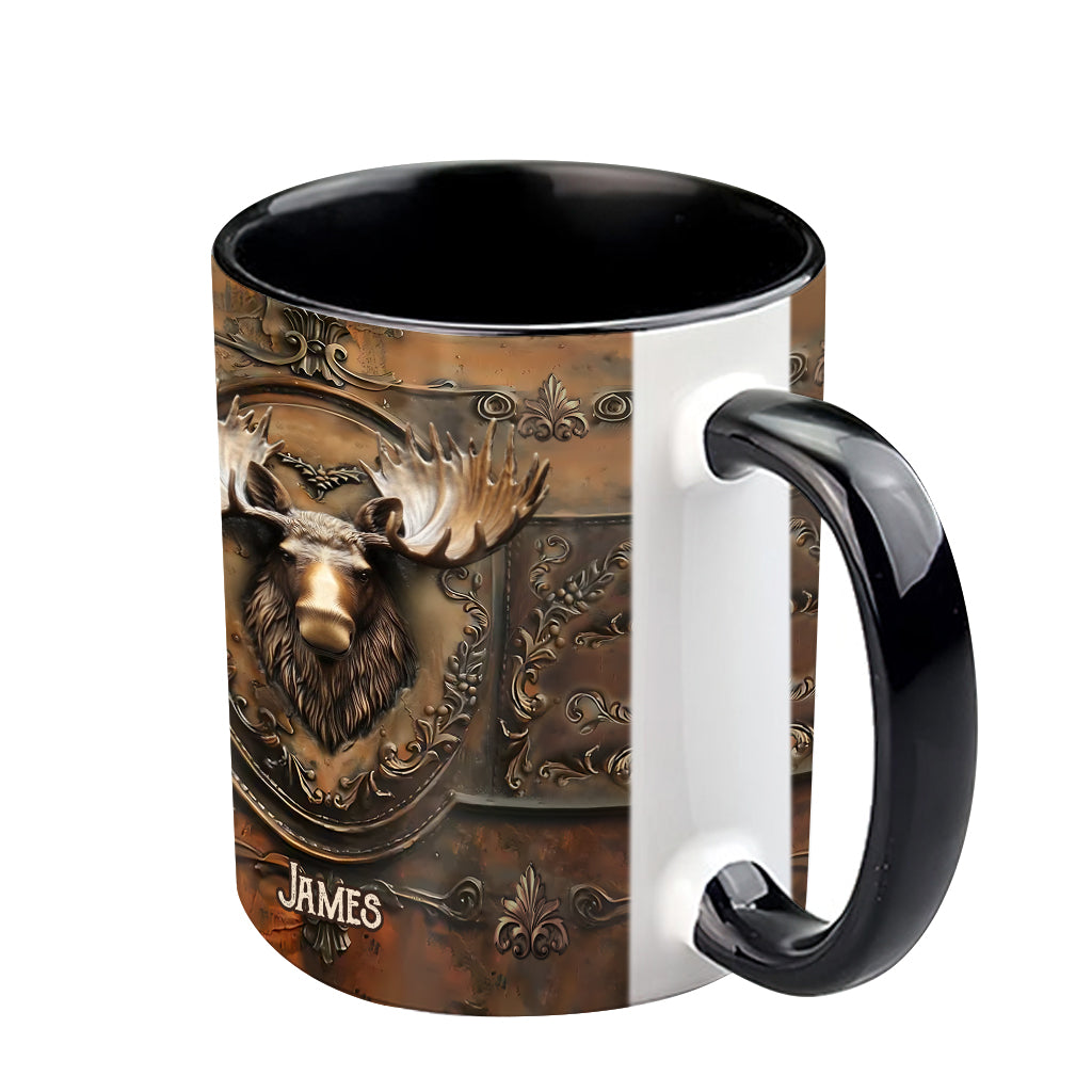 Wunderschöner Elch, Wildtruthahn, Fuchs, Ente – personalisierter Becher mit Jagdmotiv