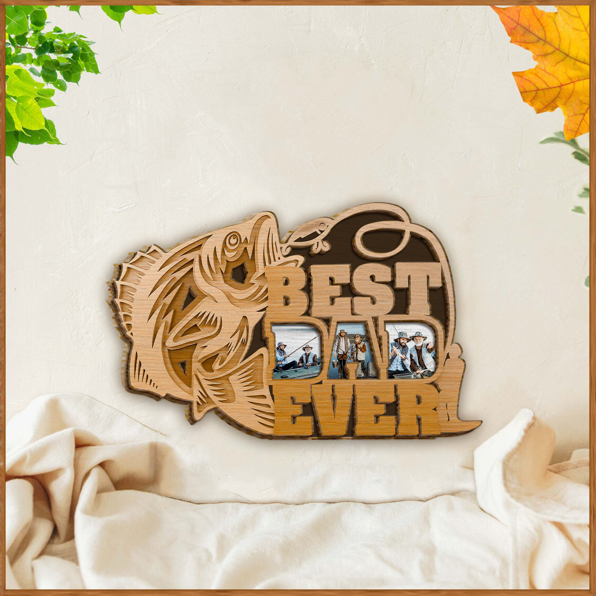 Best Dad Ever - Personalized Father 2 Layered Wood Sign / Wood Plaque