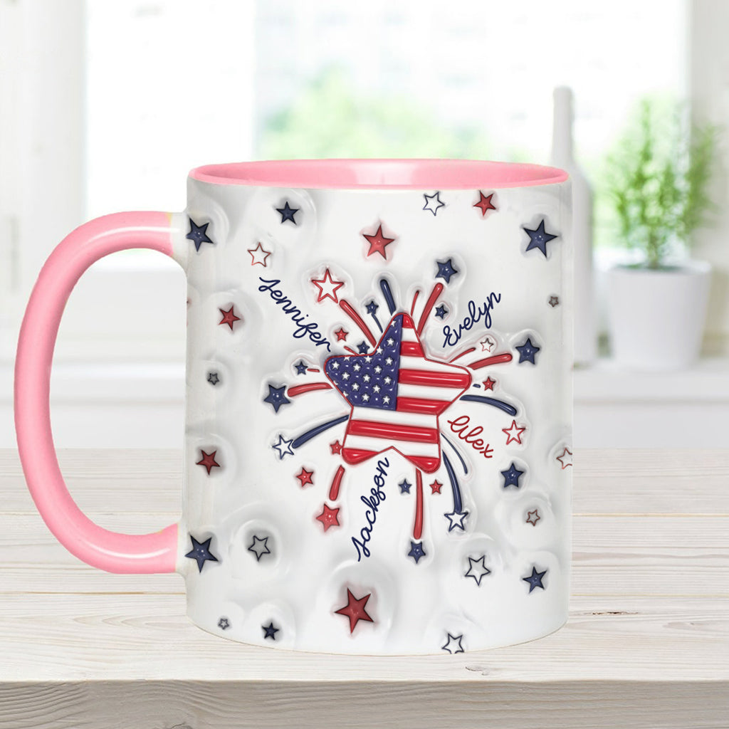 Grandma's Little Star 4th Of July - Personalized Grandma Accent Mug