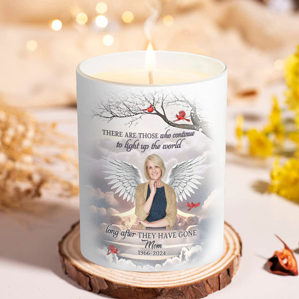 Light Up The World Sympathy Gift - Personalized Memorial Candle With Wooden Lid