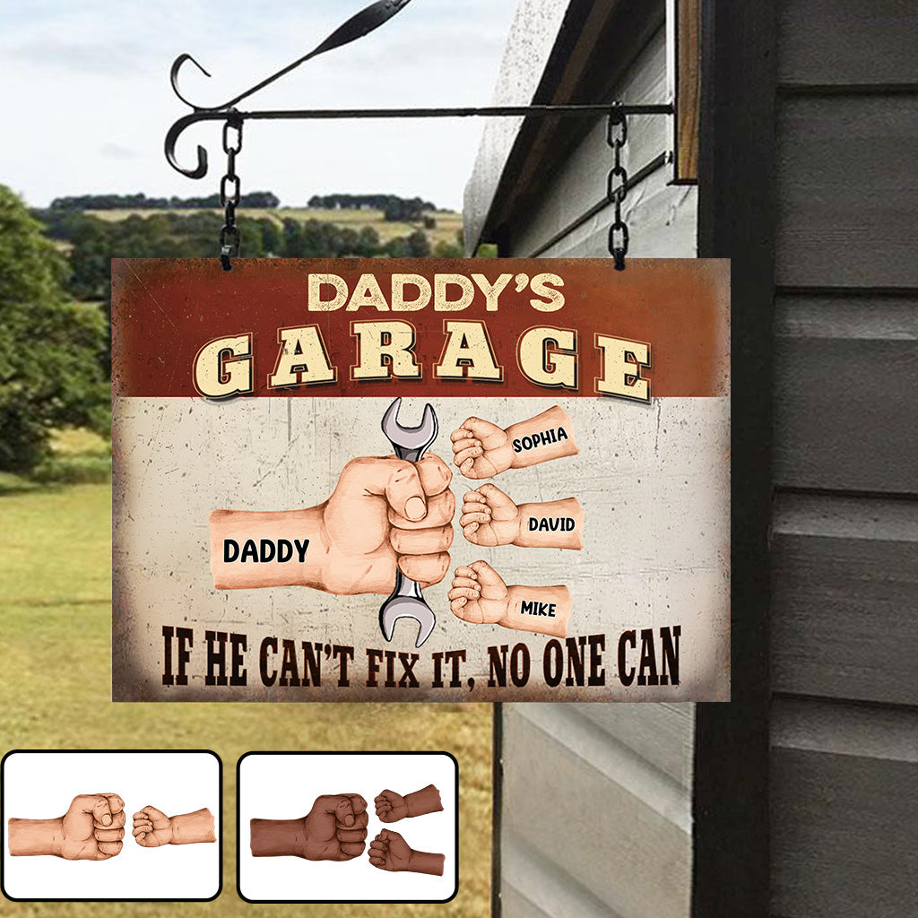 Daddy's Garage - Personalized Father Rectangle Metal Sign