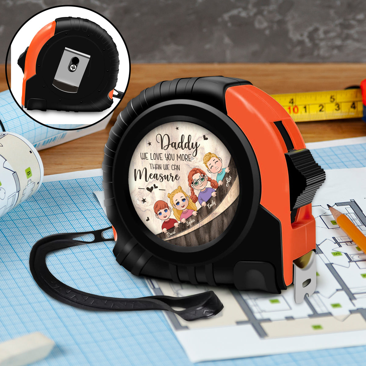 We Love You More Than We Can Measure - Personalized Father Measure Tape
