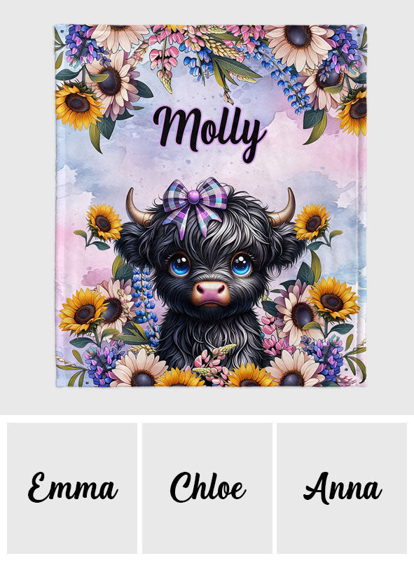 Mignonne petite vache des Highlands - Couverture personnalisée