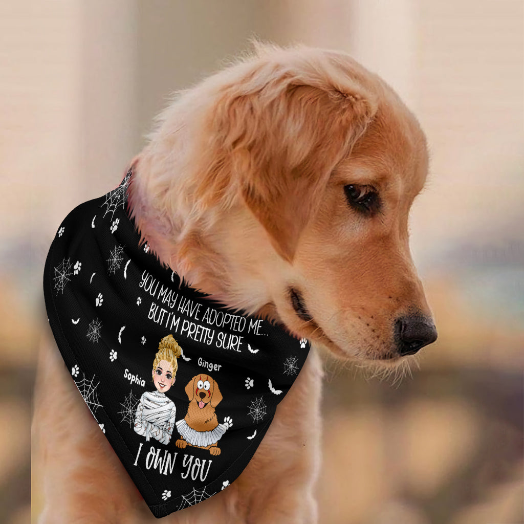 Tu m'as peut-être adopté, mais je suis presque sûr que tu m'appartiens - Bandana personnalisé pour chien