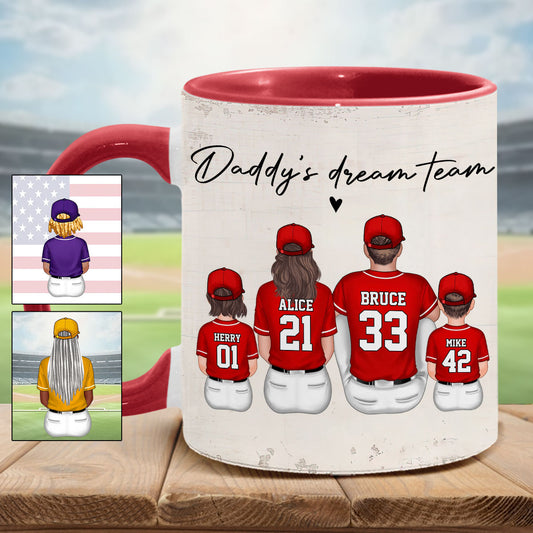 Daddy's Dream Team - Personalized Father Accent Mug