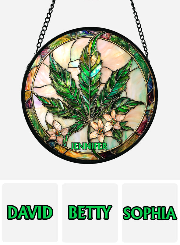 High Times – Personalisierter Cannabis-Sonnenfänger aus Buntglas