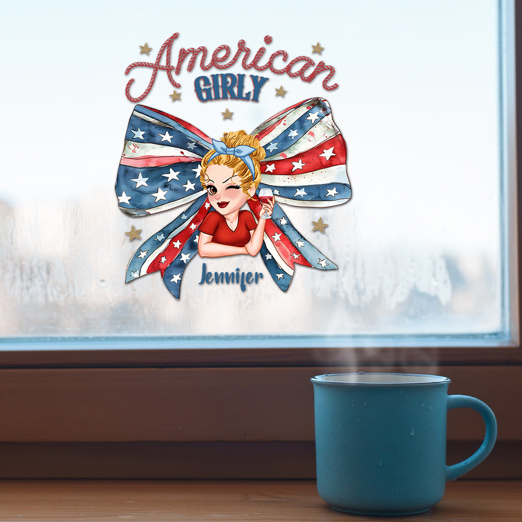 Coquette American Girl - Personalized Independence Day/ 4th of July Decal Full