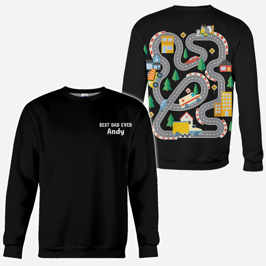 Road On The Back Massage Game T-shirt - Personalized Father All Over Shirt