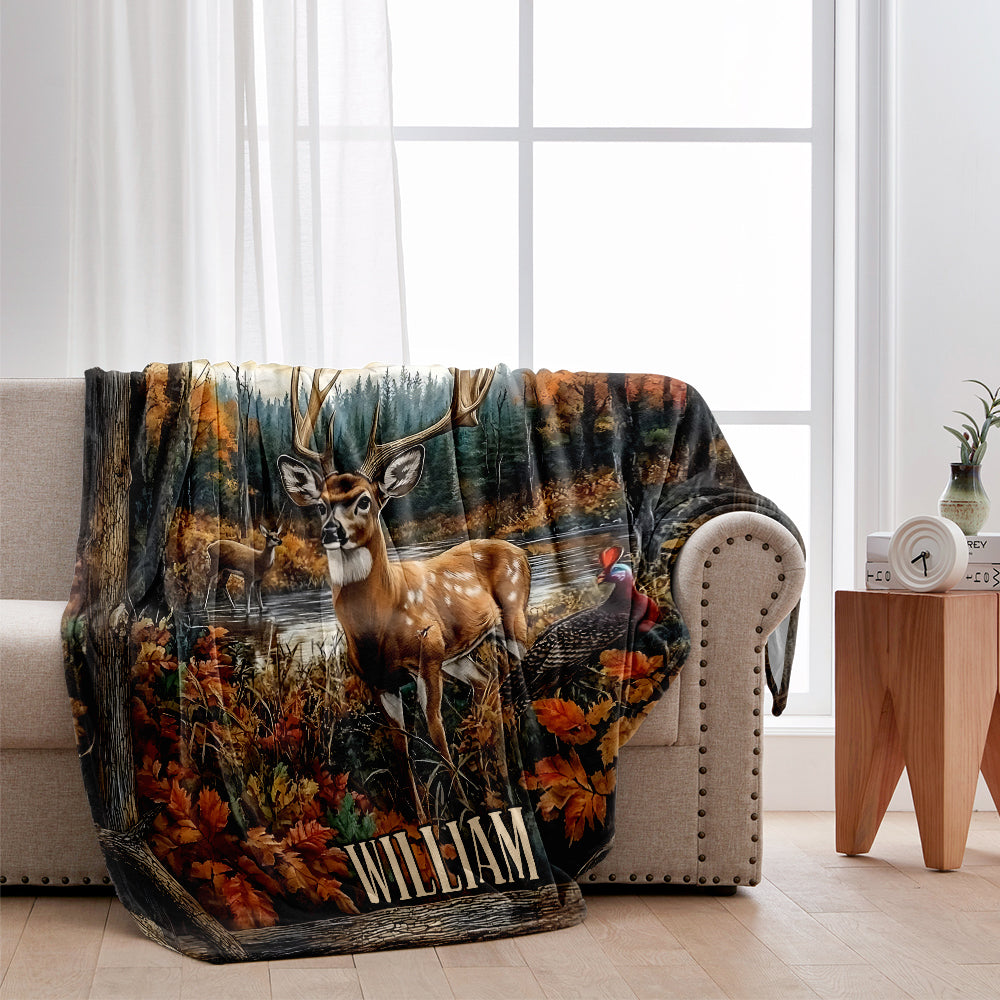 Couverture de chasse personnalisée Vintage Hunting Forest