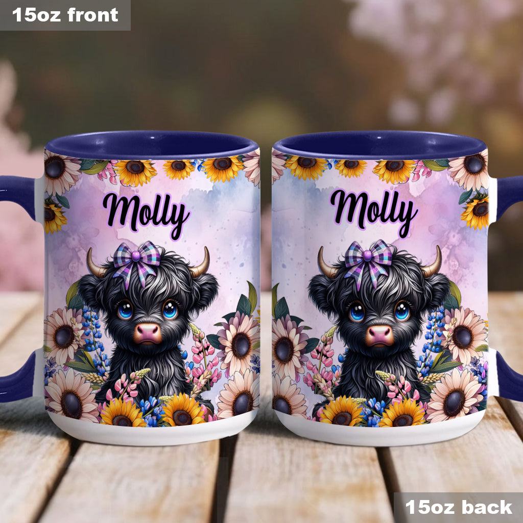 Niedliche kleine Hochlandkuh - Personalisierte Tasse