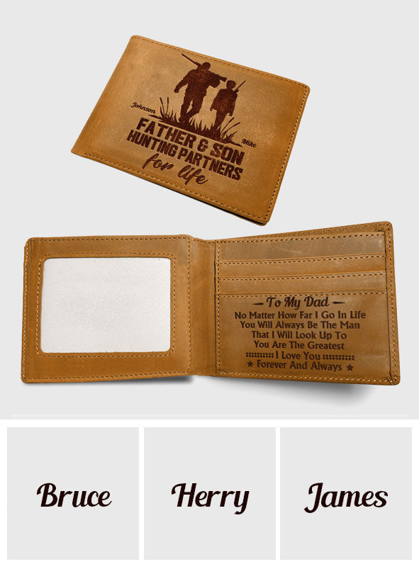 To My Dad - Personalized Father Leather Wallet