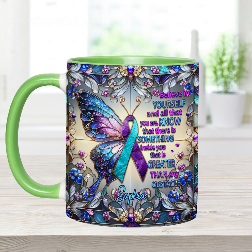Believe In Yourself And All That You Are - Personalized Suicide Prevention Accent Mug