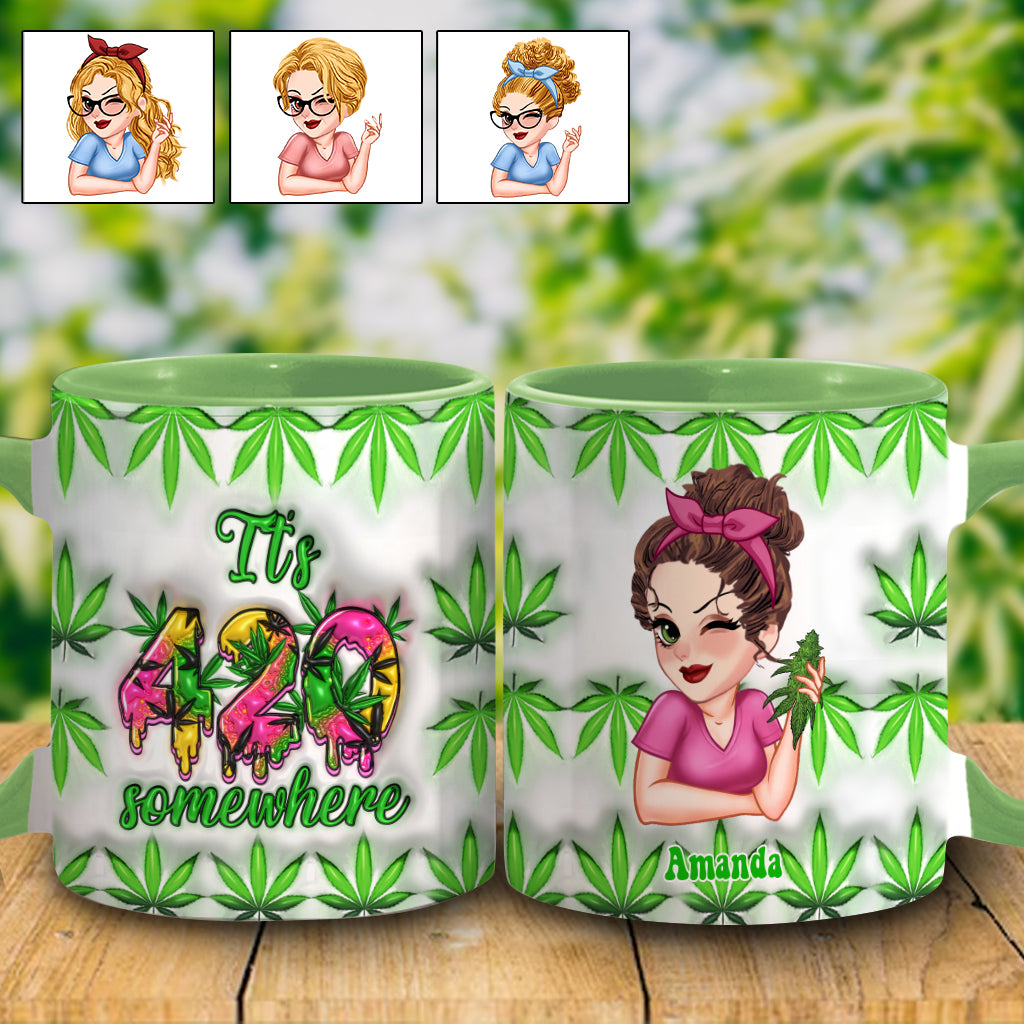Mug personnalisé « C'est 420 quelque part » avec une touche cannabis