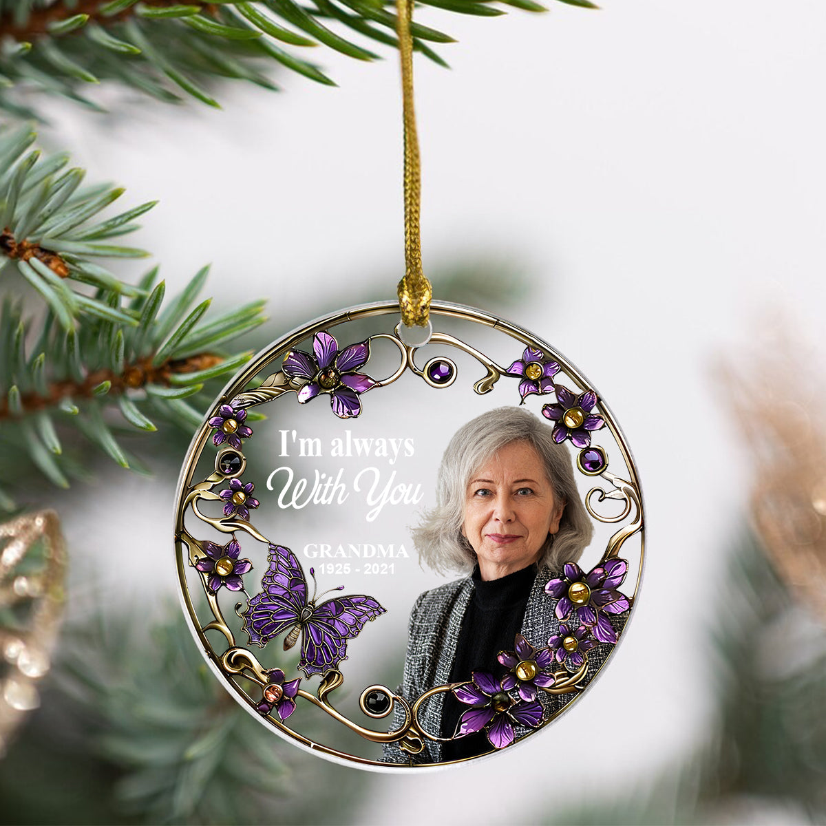 I'm Always With You - Personalized Memorial Circle Transparent Ornament