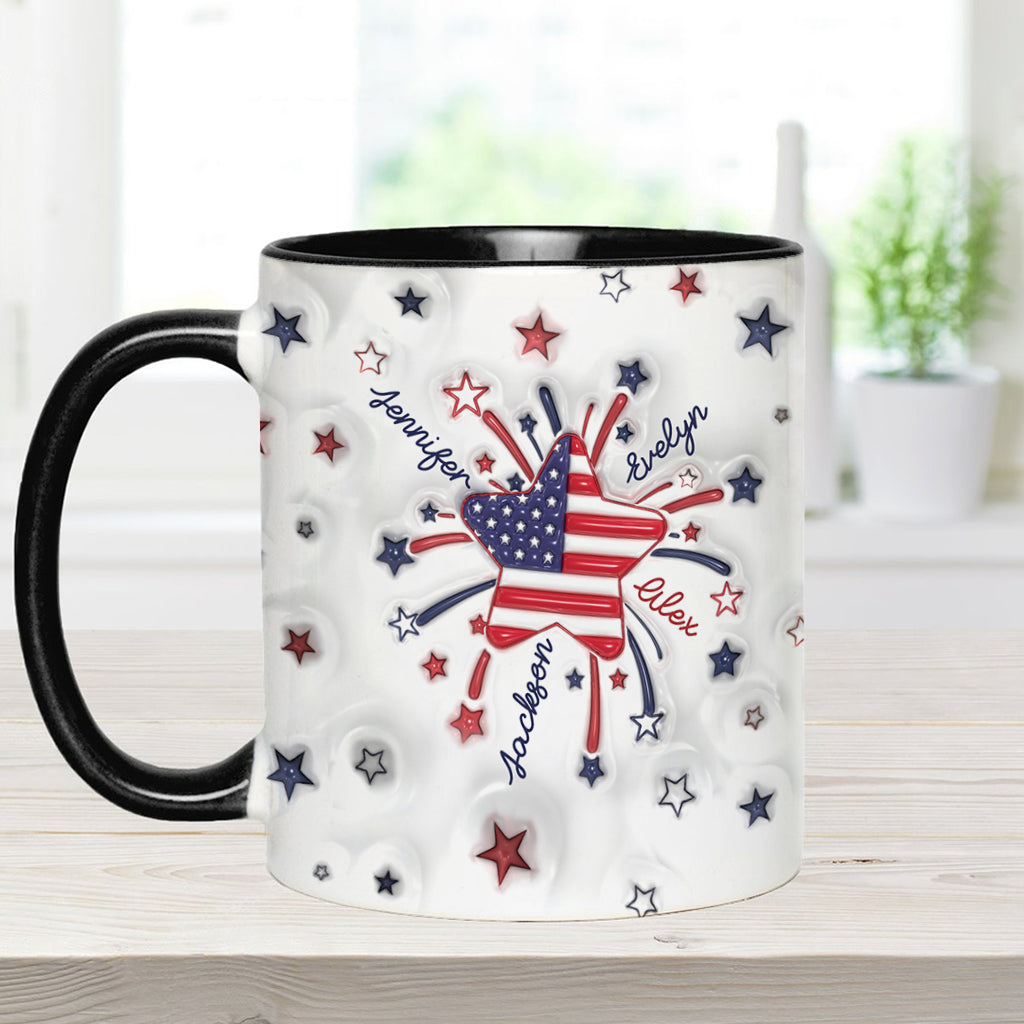 Grandma's Little Star 4th Of July - Personalized Grandma Accent Mug