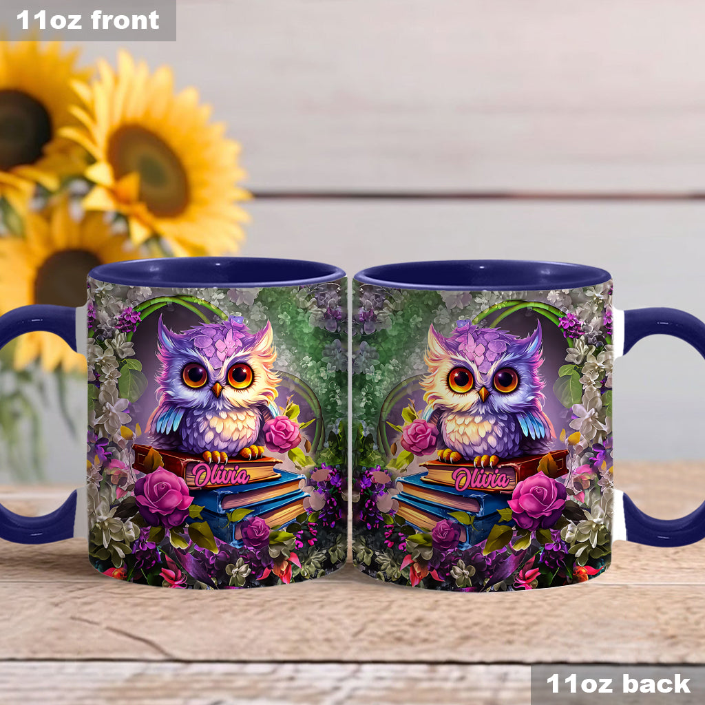 Mug personnalisé « Magnifique hibou pour les amoureux des livres »