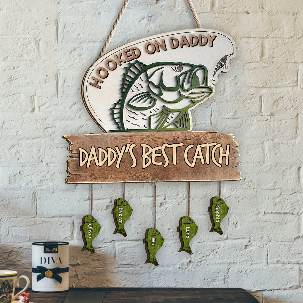 Daddy's Best Catch - Personalized Father Pallet Wood Sign