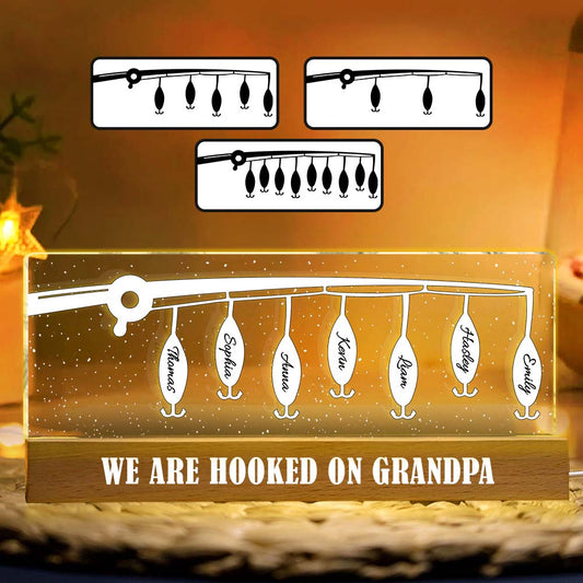 Hooked On Dad - Personalized Father Custom LED Night Light