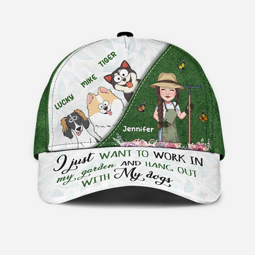 Je veux juste jardiner et passer du temps avec mes animaux - Casquette classique de jardinage personnalisée