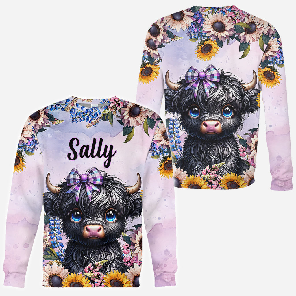 Niedliches kleines Kuh-Shirt mit Allover-Personalisierung
