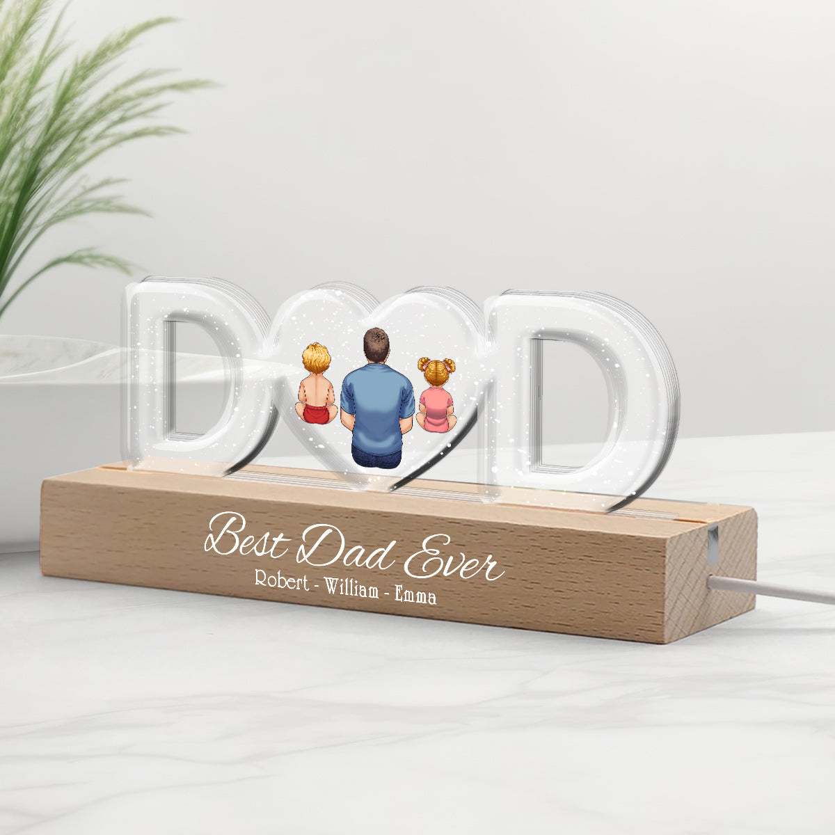 Best Dad Ever - Personalized Father Custom LED Night Light
