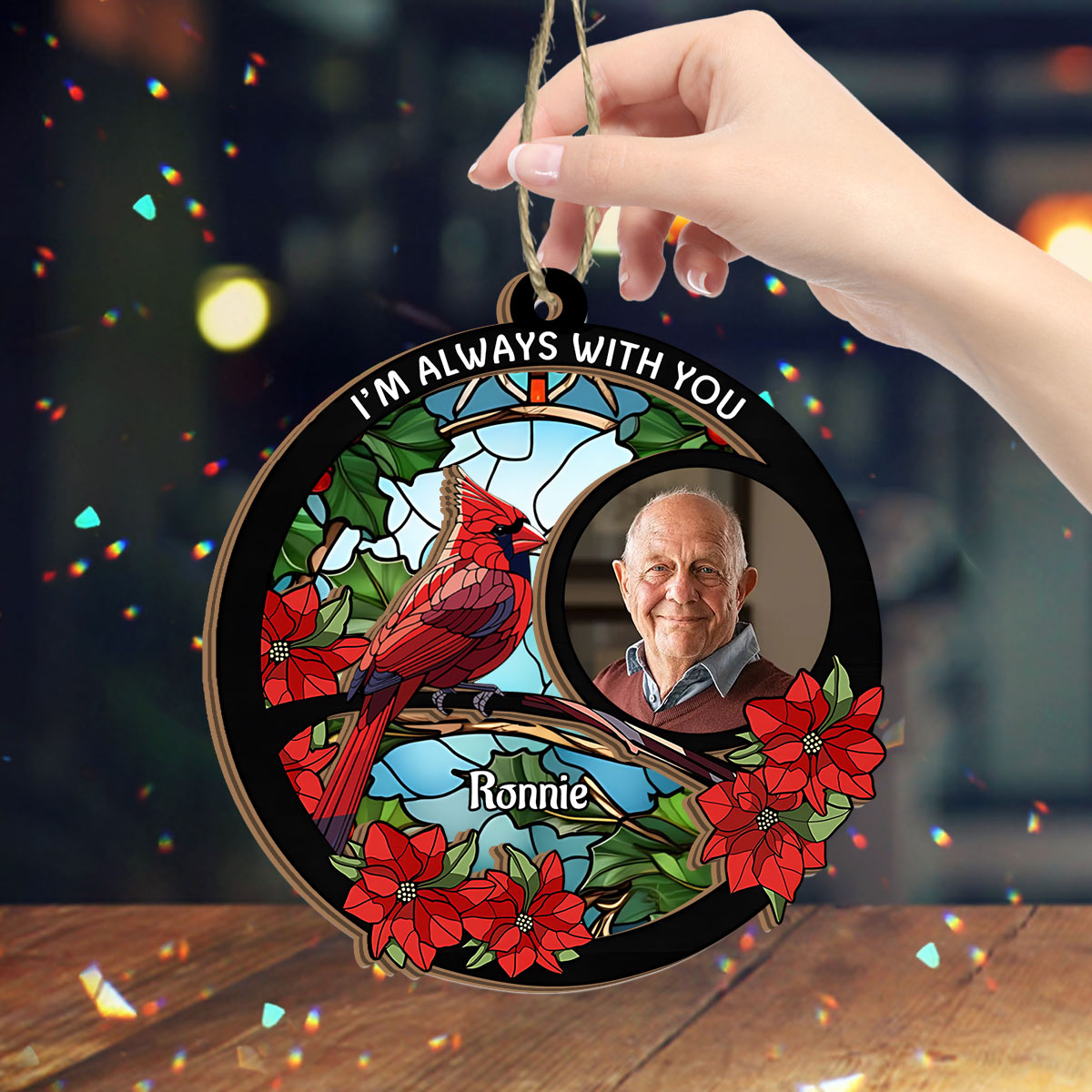 I'm Always With You - Personalized Memorial 2 Layered Window Hanging Suncatcher