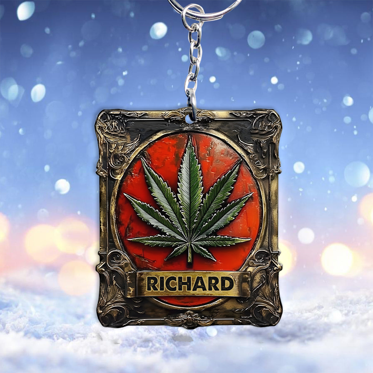 Magnifique porte-clés cannabis personnalisé