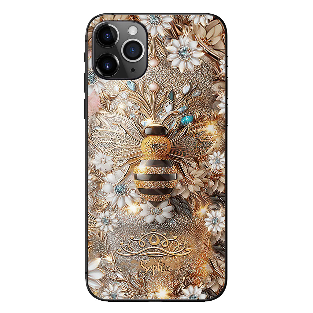 Queen Bee – Personalisierte transparente Handyhülle mit Bienenmotiv
