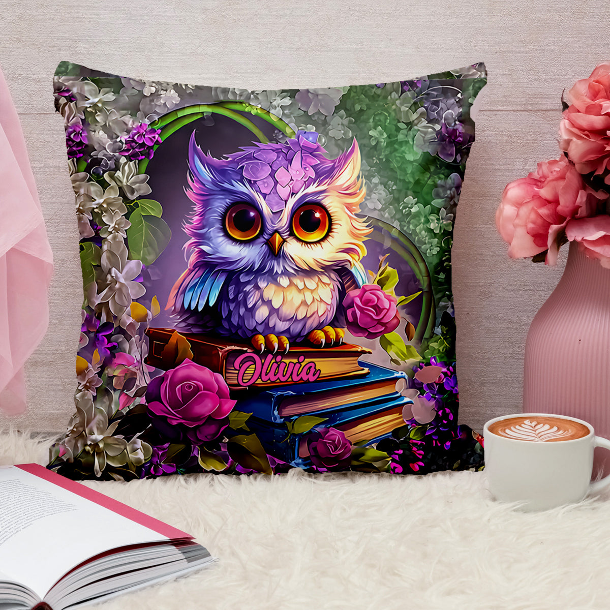 Juste un chapitre de plus - Coussin décoratif personnalisé en forme de livre