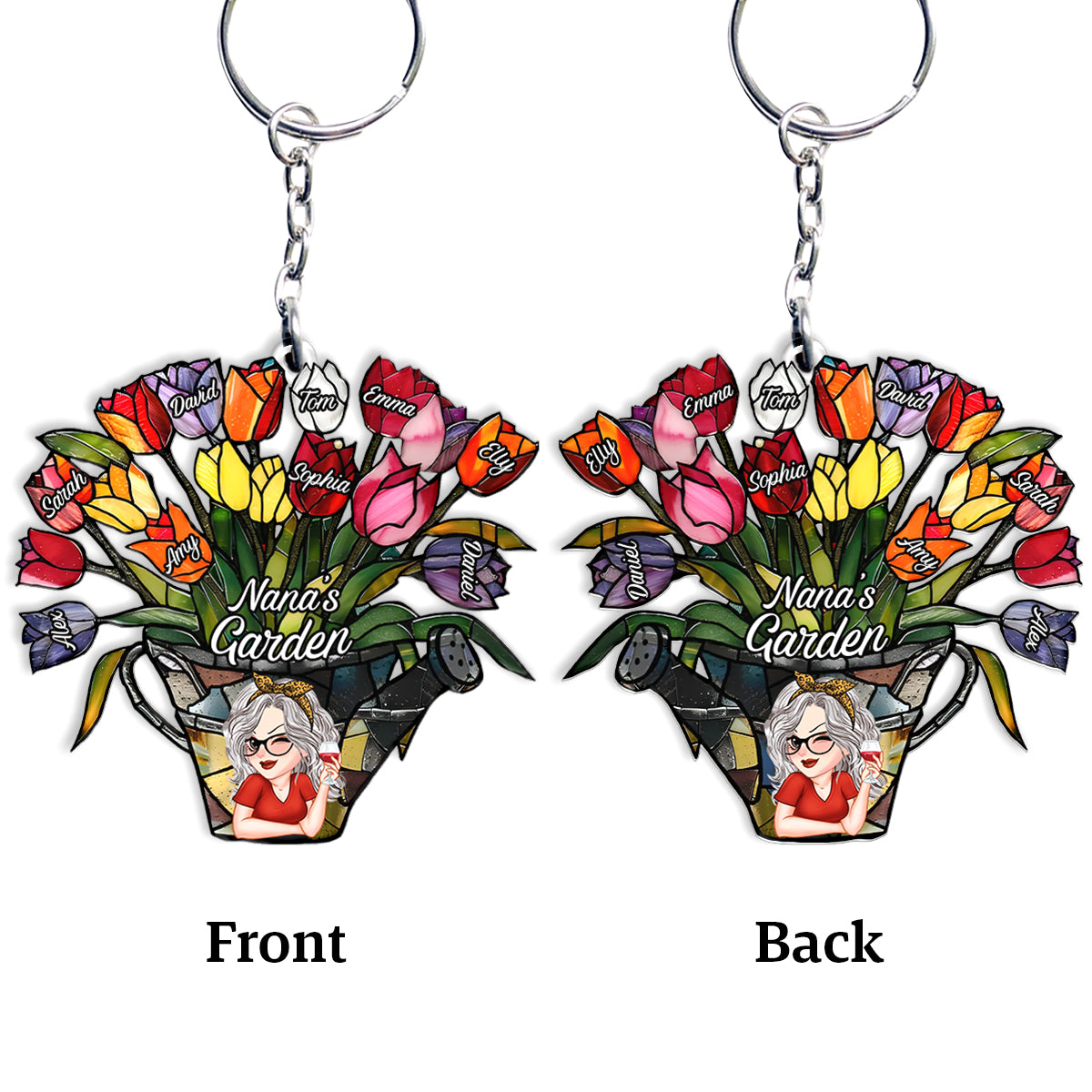 Grandma's Garden - Personalized Grandma Keychain