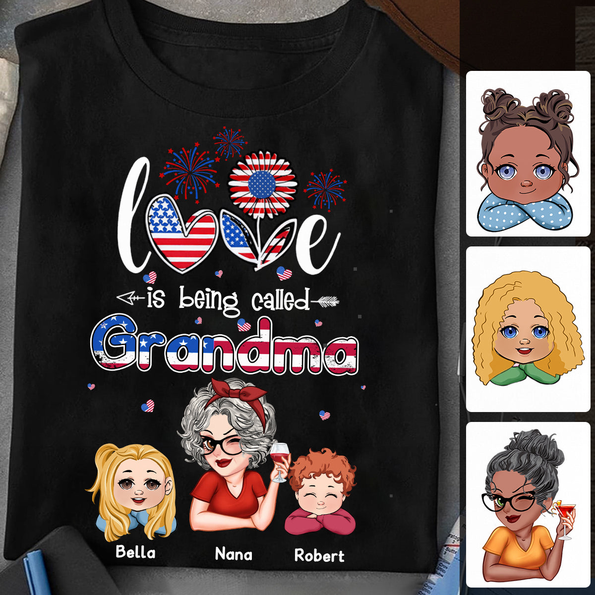 Blessed To Be Called Nana Grandpa Gigi - Personalized Grandma T-shirt And Hoodie