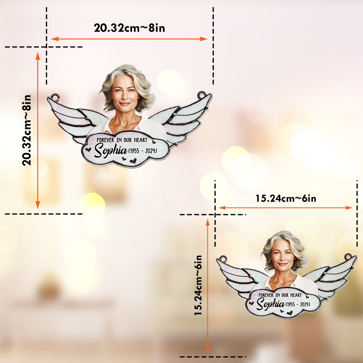 Forever In Our Heart - Personalized Memorial Window Hanging Suncatcher Ornament