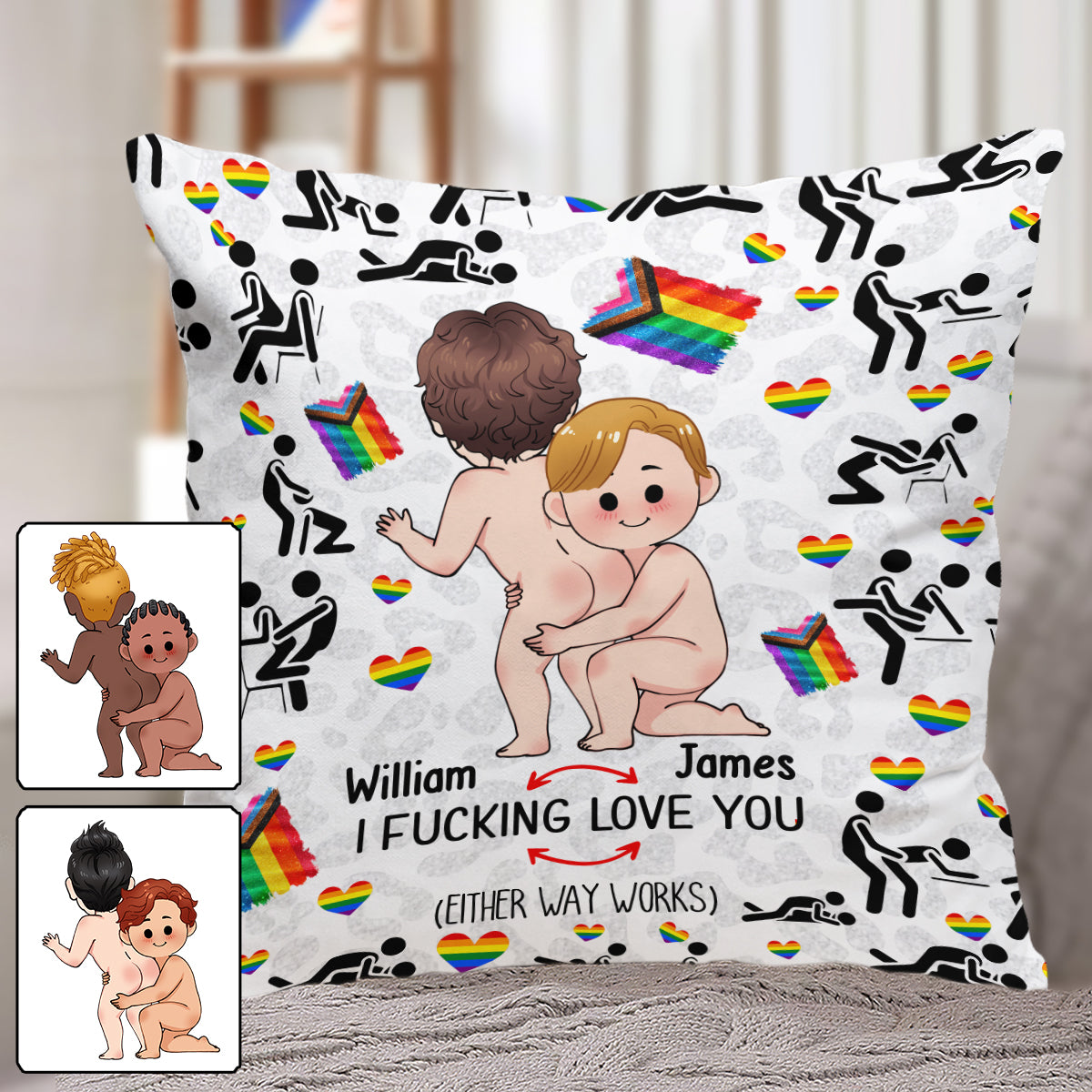 Ich liebe dich – Personalisiertes LGBT-Unterstützungskissen