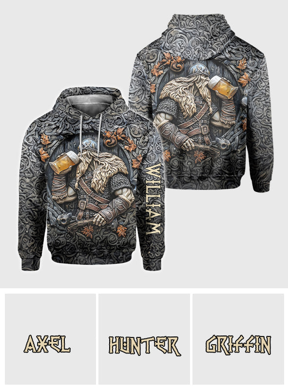 Viking Warrior Drinking Legend - Personalized Viking All Over Shirt