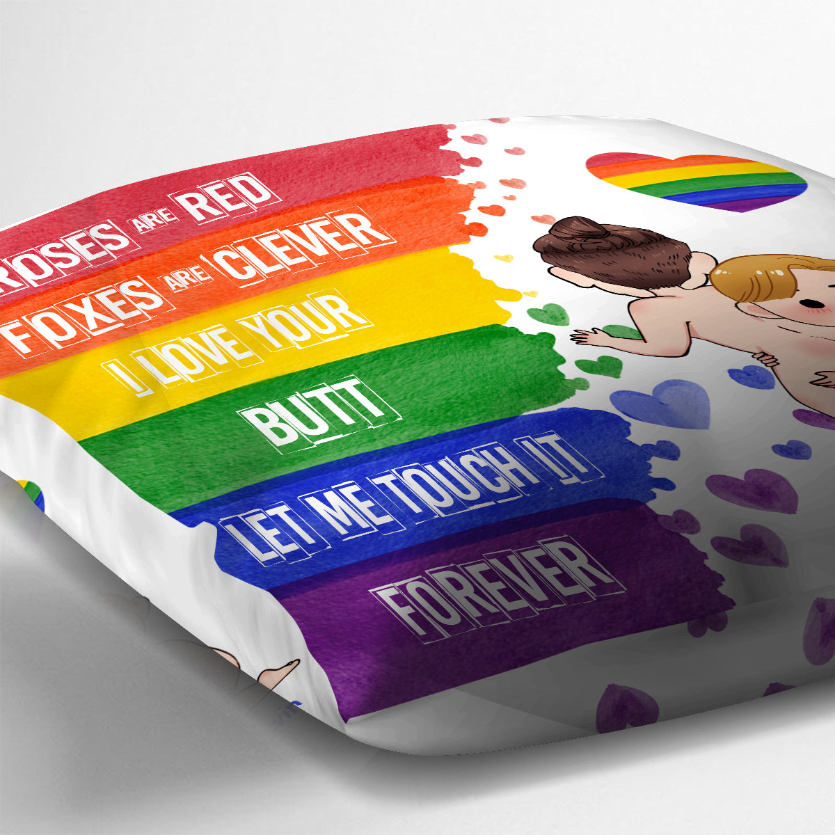 J'aime tes fesses - Coussin décoratif personnalisé de soutien LGBT
