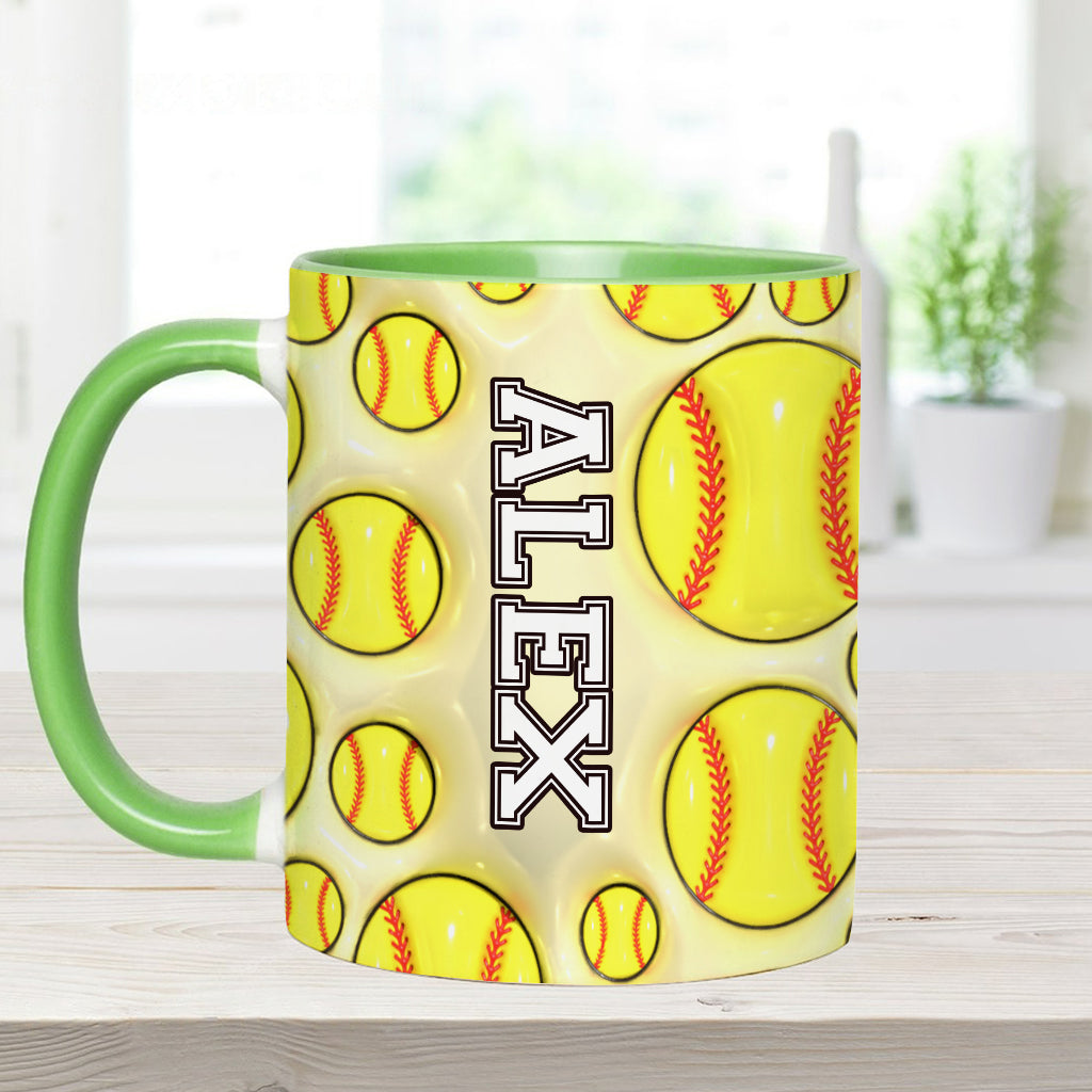 Personalisierte Tasse für Softball-Fans