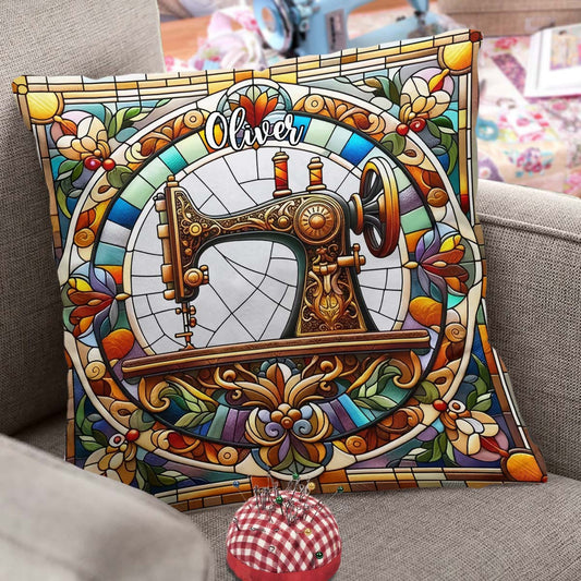 Machine à coudre colorée - Coussin décoratif personnalisé pour machine à coudre